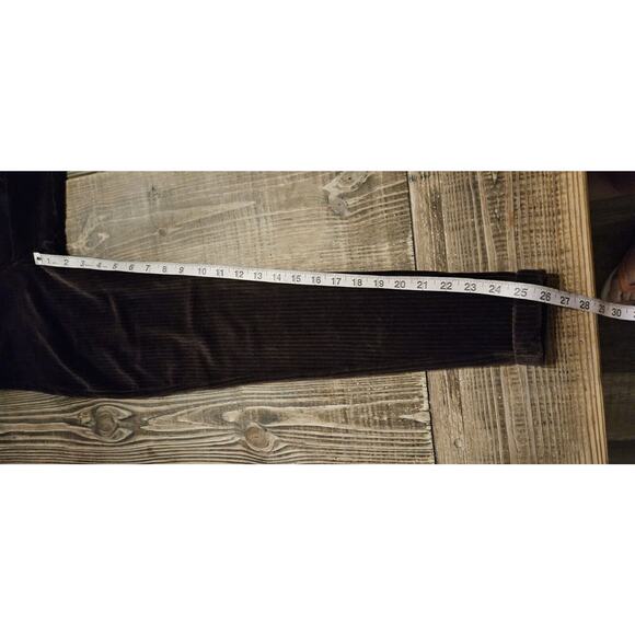 Vintage 90s Equestrian Design Leggings Small Brown Velvet Ribbed Pull On Cuffed - Picture 12 of 12
